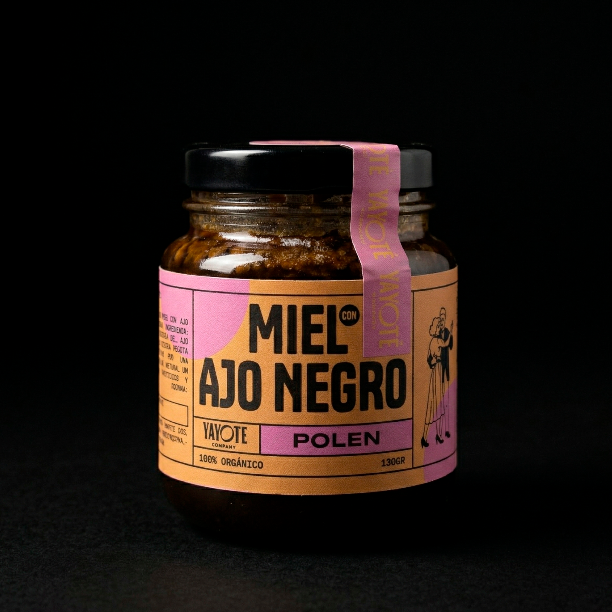 MIEL CON AJO NEGRO Y POLEN
