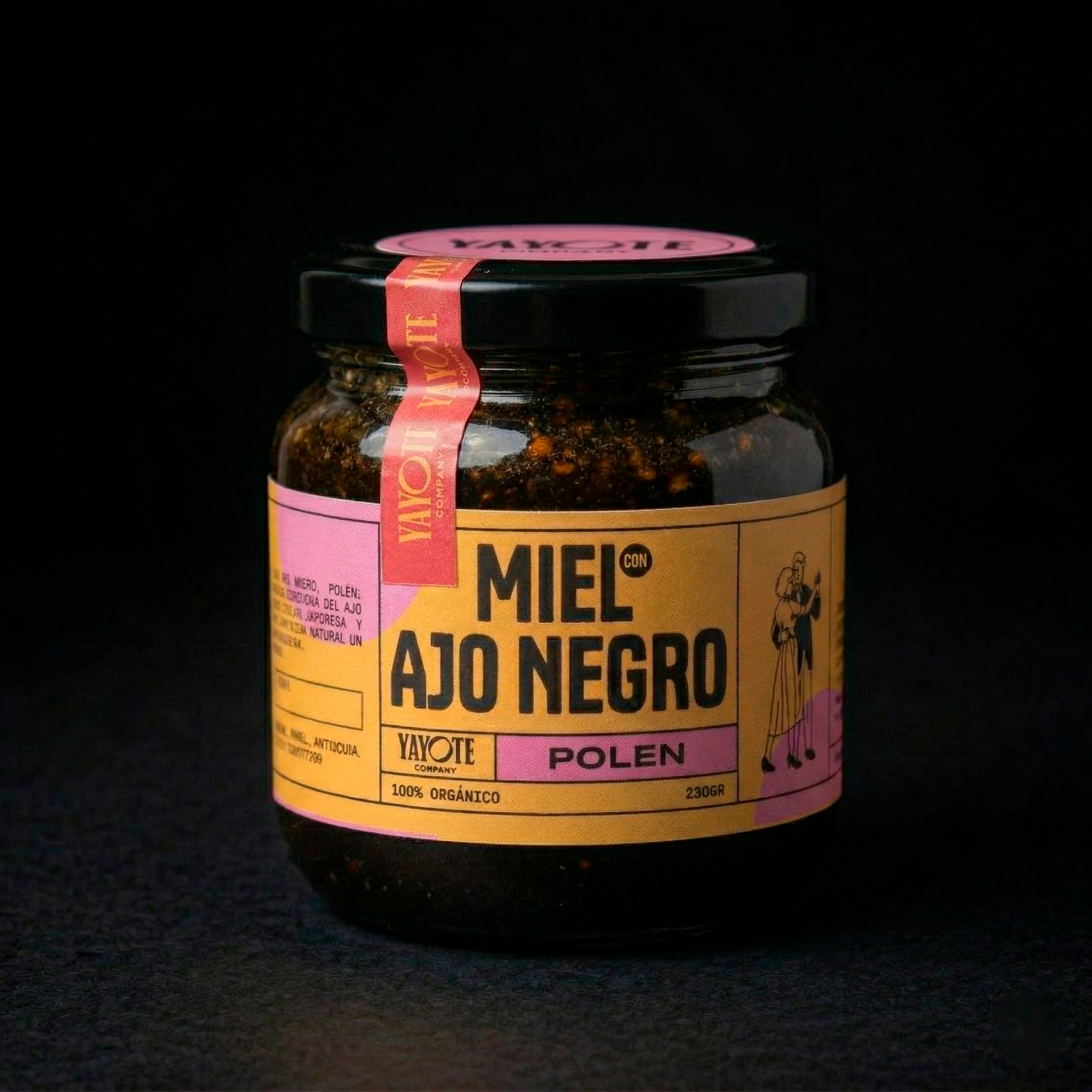 MIEL CON AJO NEGRO Y POLEN