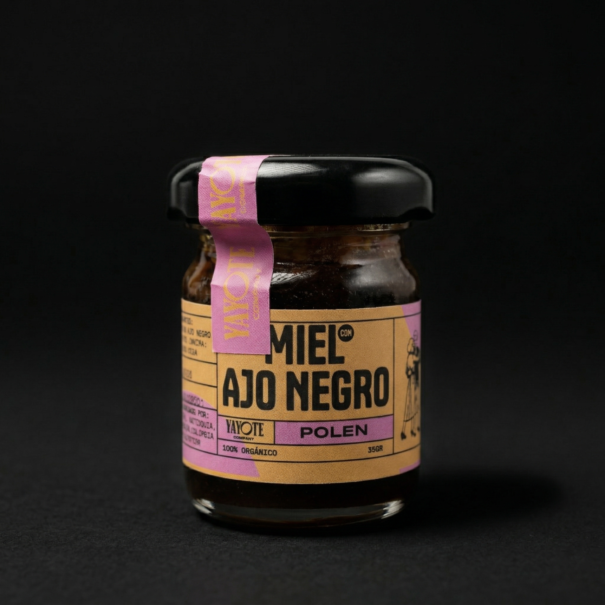 MIEL CON AJO NEGRO Y POLEN